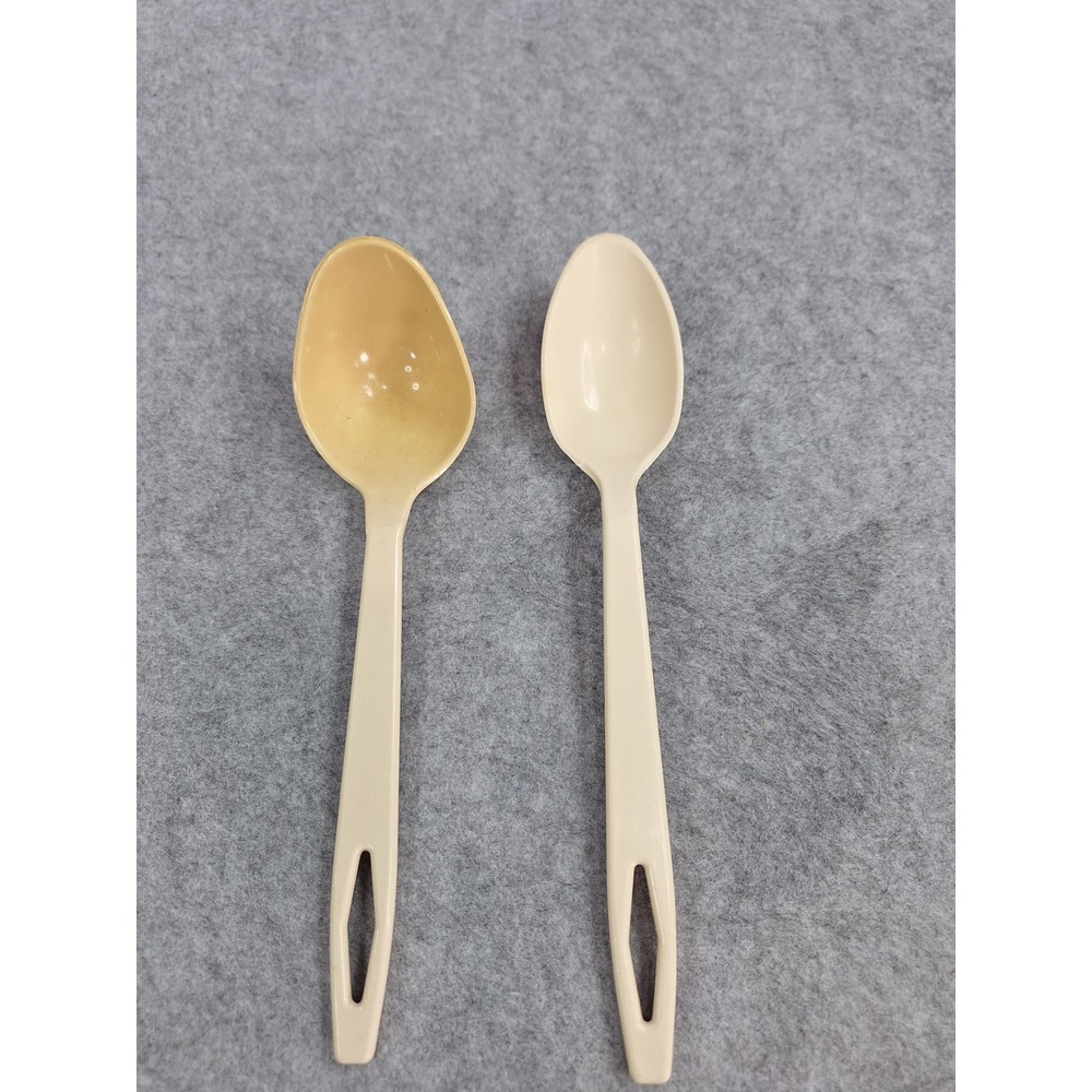Tailor Made Products Beige Plastic Ladle Spoon Set of 2 Serving Kitchen Camping